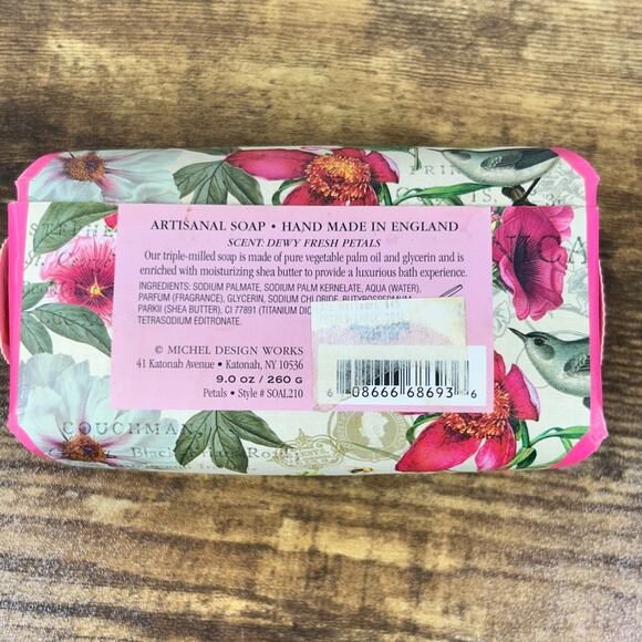 Michel Design Works Petals Shea Butter Soap 9 oz Bar Made in England - Picture 2 of 7